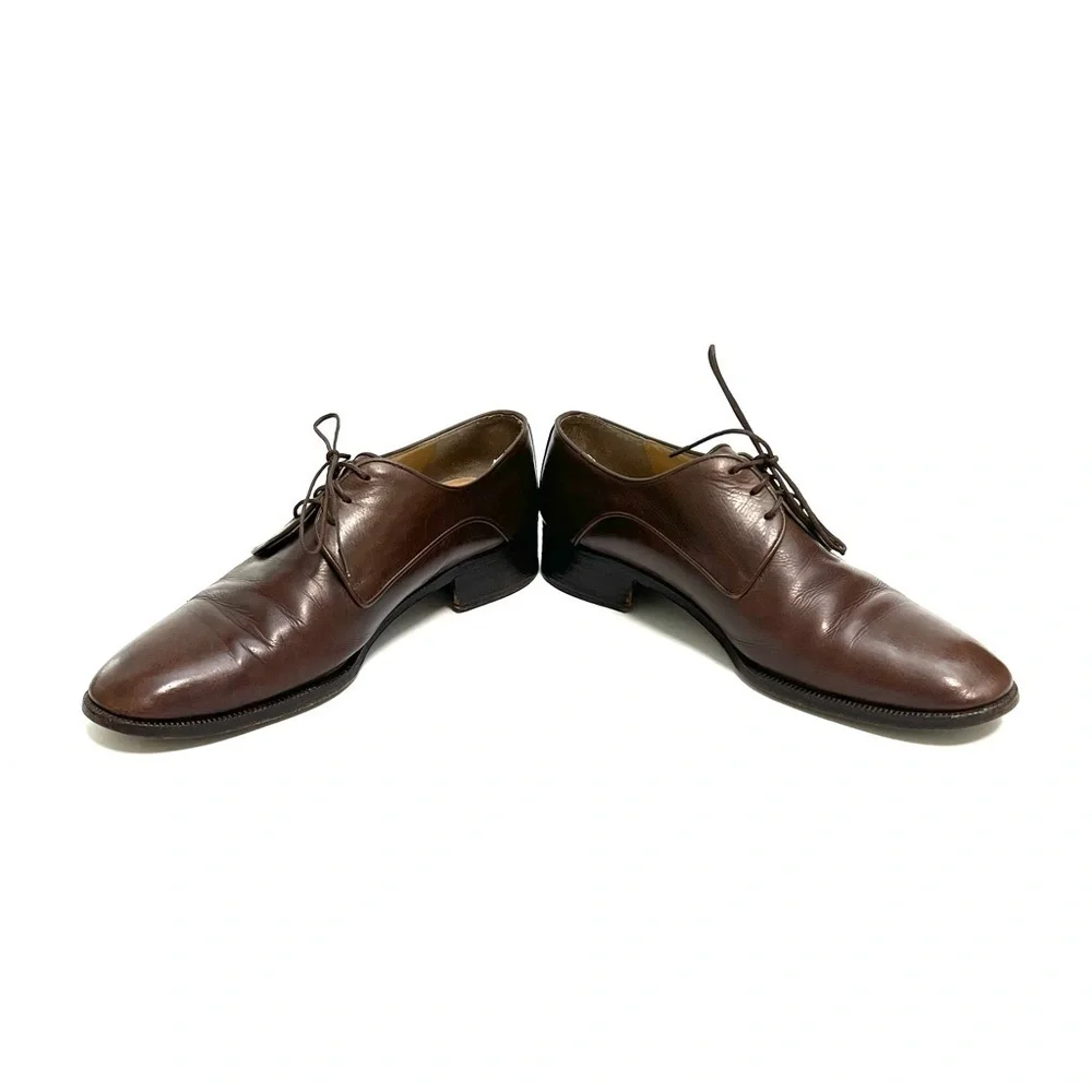 GUCCI | Vintage 1970s mens brown leather formal lace up oxfords